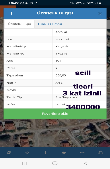 KORKUTELİ MERKEZ ÇEVREYOLU ÜZERİ SATILIK TİCARİ ARSA